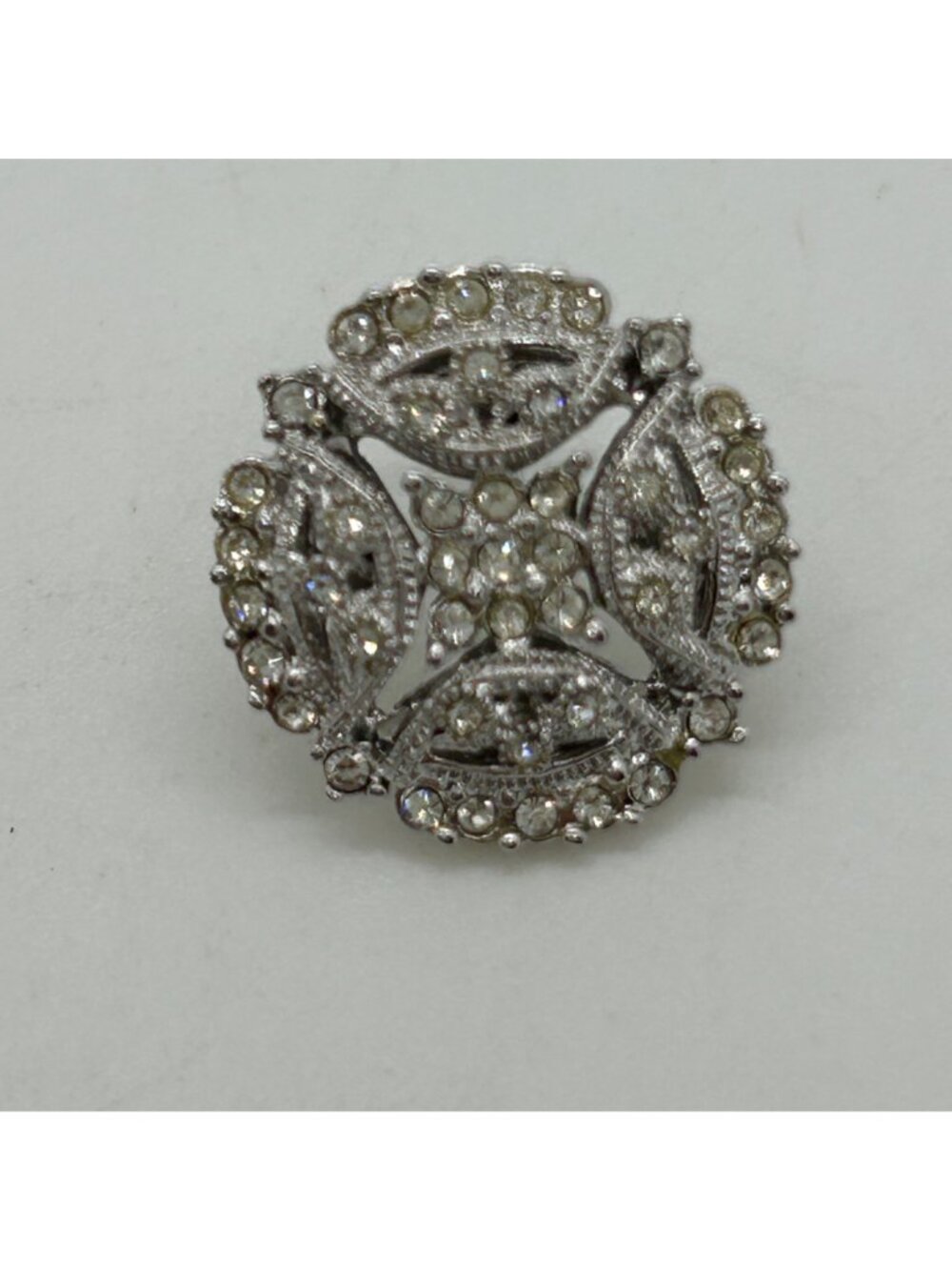 Nadri Statement Stud Earrings Pave Crystal Rhinestone Silver Tone Wedding Prom - Picture 4 of 10